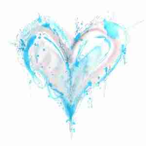 watercolour love heart painting