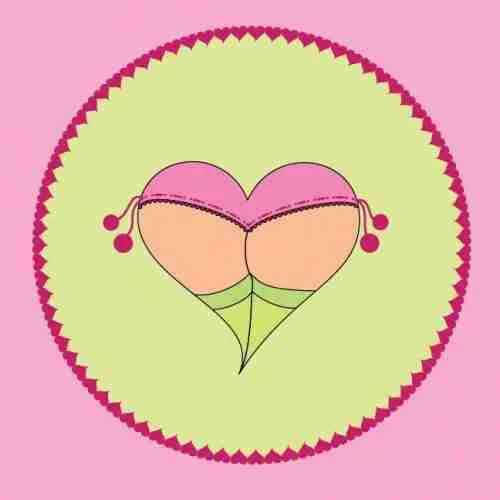Booty Heart or Cheeky Heart Pompom Knickers by Emma Plunkett Art