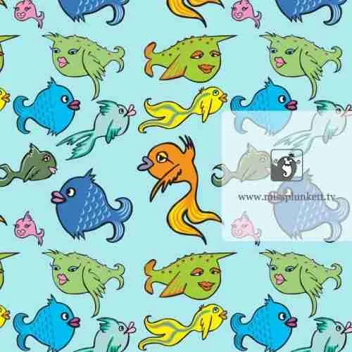 Fish Fish repeat Pattern by Emma Plunkett