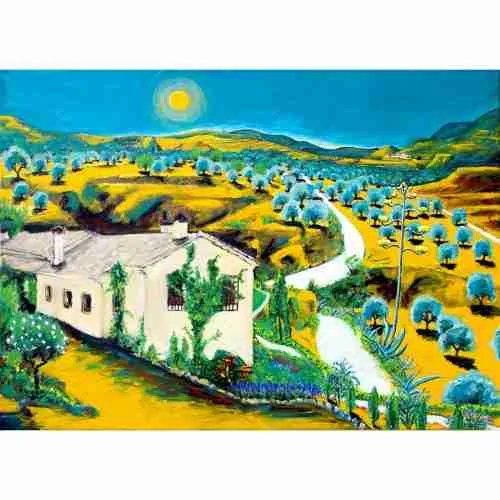 Andalucian landscape painting by Emma Plunkett