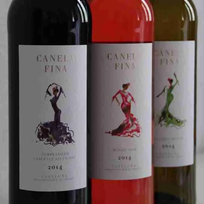 flamenco watercolour-wine label