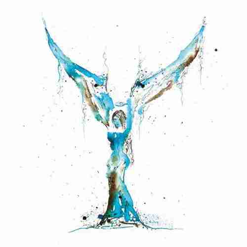 Sexy blue watercolour angel by Emma Plunkett
