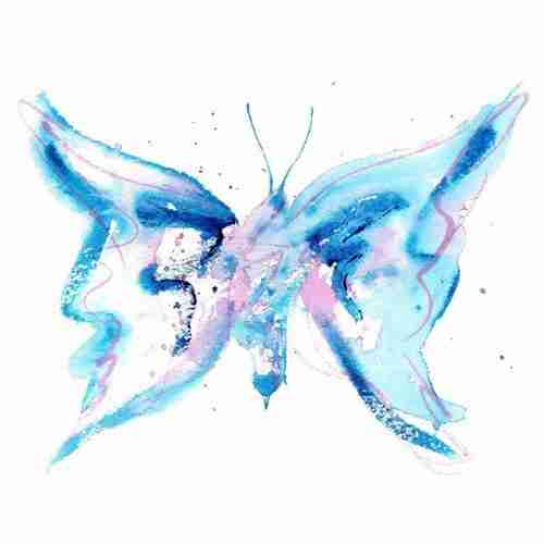 Blue impressionist butterfly license emma plunkett art