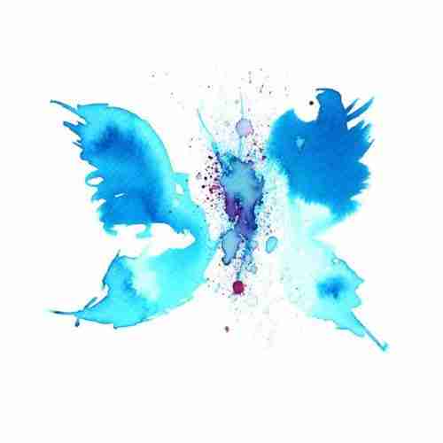 Cerulean blue watercolour butterfly