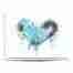 Blue watercolour love heart greeting card by Emma Plunkett