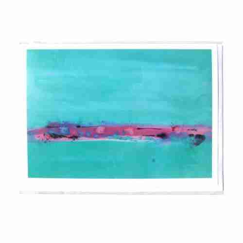 Abstract torquoise watercolour gift card by Emma Plunkett