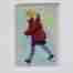 An oil painting of a little girl crossing the road