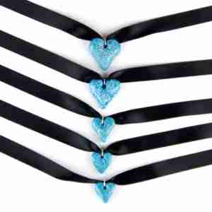 egyptian paste faience heart pendents