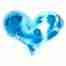beautiful experimental love heart watercolour in turquoise
