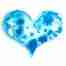 Turquoise watercolour love heart painting, experimental and beautiful