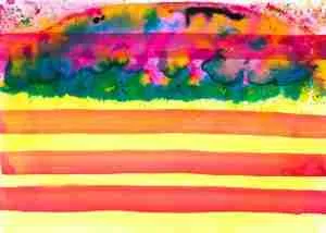 Emma Plunkett Art, Large abstract colourful watercolour