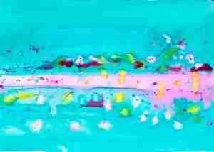 Emma Plunkett Art, Large abstract colourful watercolour