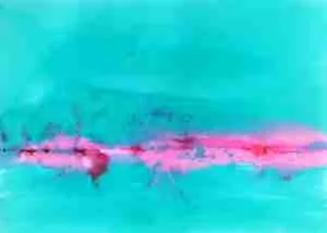Emma Plunkett Art, Large abstract turquoise watercolour