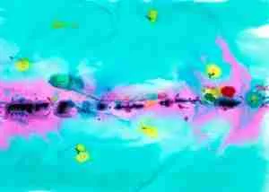 Emma Plunkett Art, Large abstract colourful watercolour
