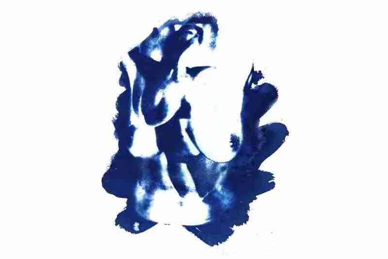 feminine nude projections cyanotype