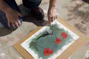 printing cyanotypes in the Andalusian sunshine