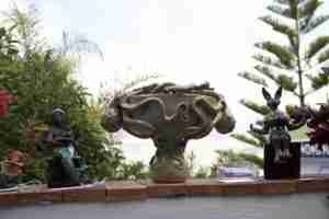 Emma Plunket art display at the kitty Harri sculpture garden art day.