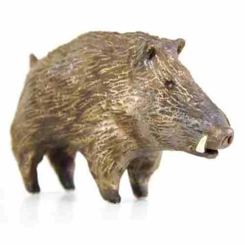 stoneware wild boar sculpture
