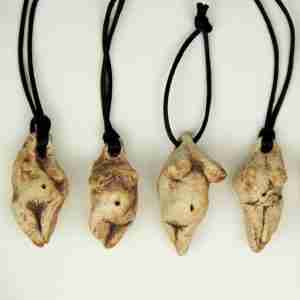 Primitive Goddess of protection, stoneware clay