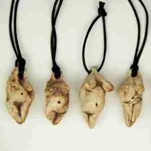 Primitive Goddess of protection, stoneware clay