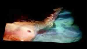 semi erotic art film of a nude swimmer