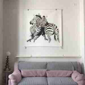 Zebra charcoal drawing by Michael Alexander