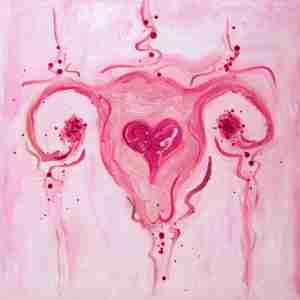 pink uterus art