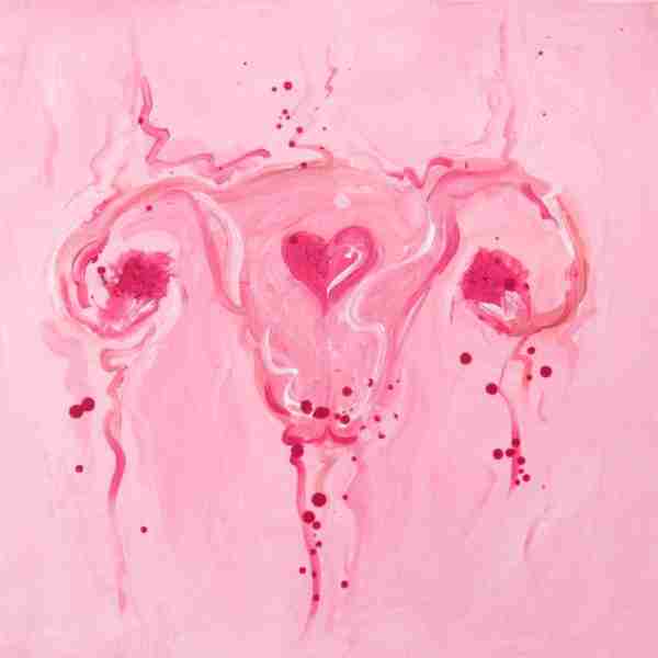 pink uterus art