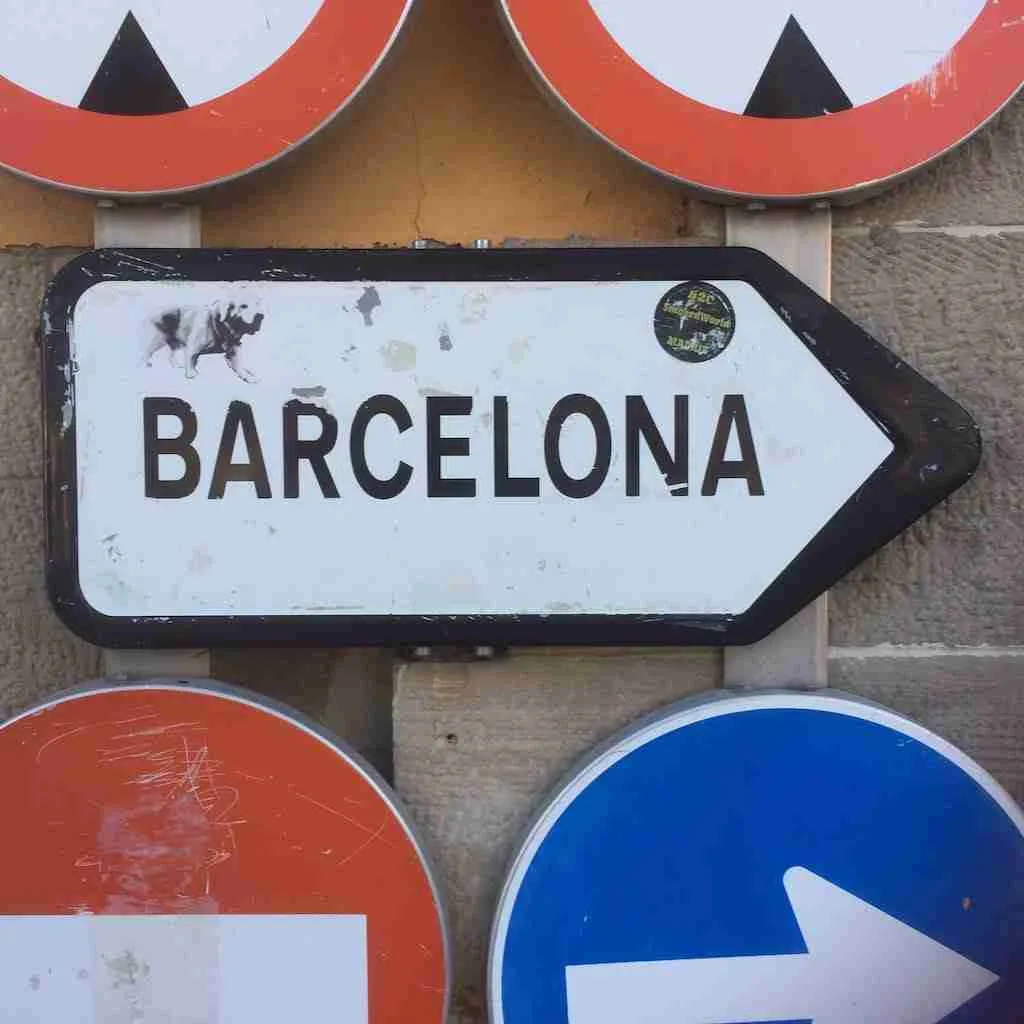 Barcelona sign post