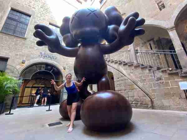 sculpture by KAWS at the MOCO museum Barcelona