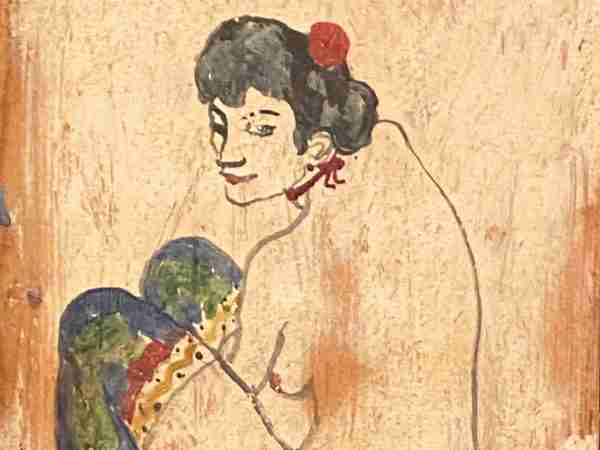 Painting of a semi nude woman at the Picasso museum