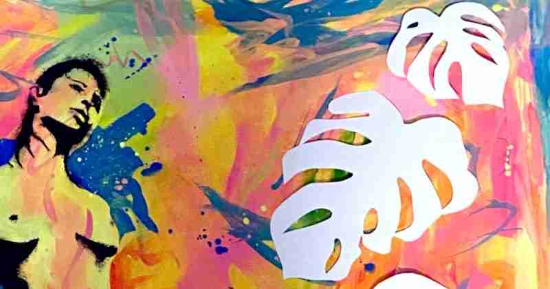 painting in layers, adding stencils