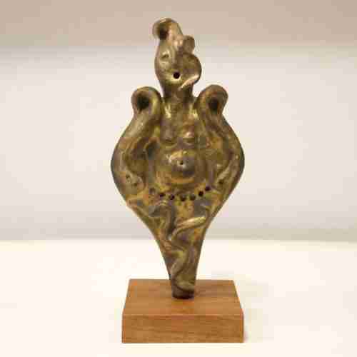 Stoneware clay primitive goddess sculpture