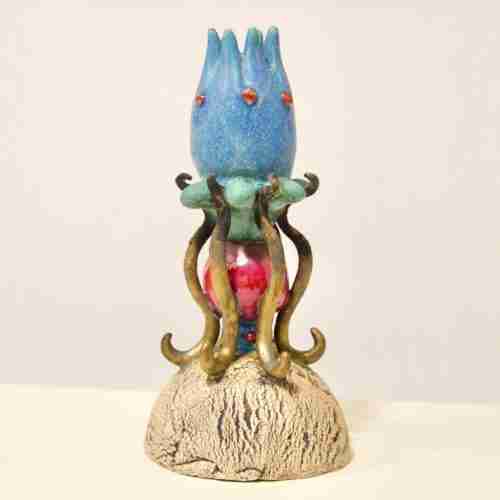 stoneware sculpture of a complex ceramic form
