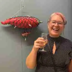 ceramic chilli zeppelin sculpture by Emma Plunkett
