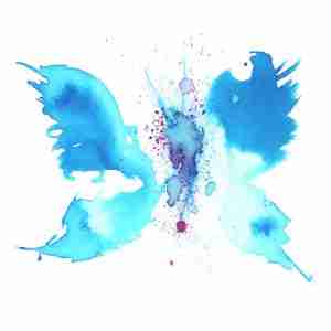 Loose blue watercolour butterfly