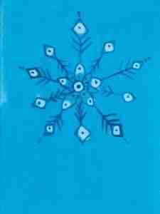 Blue watercolour snowflake painting