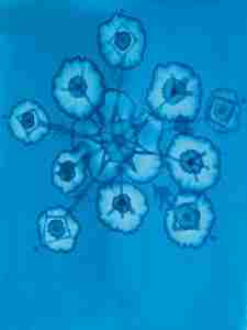 dreamy blue watercolour snowflake painting