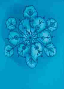 dreamy blue watercolour snowflake painting