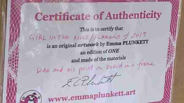 art buyers like to have an authenticity certificate 