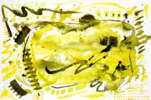 Chartreuse green abstract watercolour