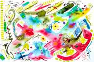 watercolour paper and colourful ink
