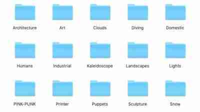 example of VJ clip archive folders