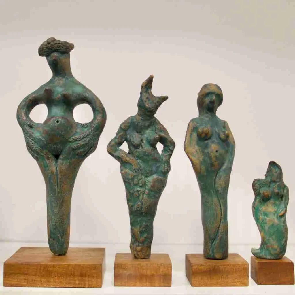 Clay Goddess sculptures