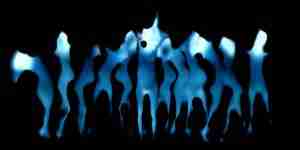 Ethereal layered video art with pale blue pregnant dancer