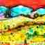 colourful mountain painting