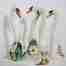 A group of stoneware swan sculptures
