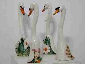 group of art swans
