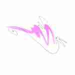 fountain pen line drawing bird tattoo with pink watercolour