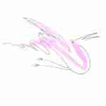 fountain pen line drawing bird tattoo with pink watercolour
